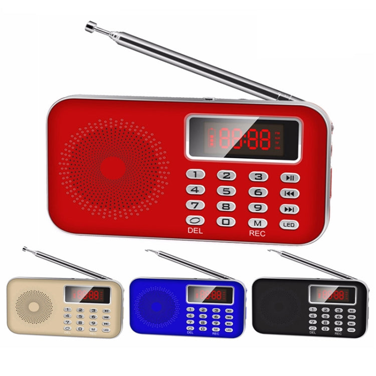 Y-619  FM/AM Mini Radio MP3 Rechargeable Music Player Support TF/SD Card with LED Display(Red) - Radio Player by PMC Jewellery | Online Shopping South Africa | PMC Jewellery | Buy Now Pay Later Mobicred