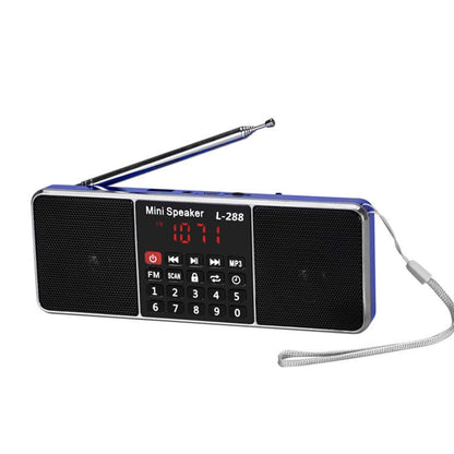 L-288FM Dual Speaker Radio MP3 Player Support TF Card/U Disk with LED Display(Blue) - Radio Player by PMC Jewellery | Online Shopping South Africa | PMC Jewellery | Buy Now Pay Later Mobicred