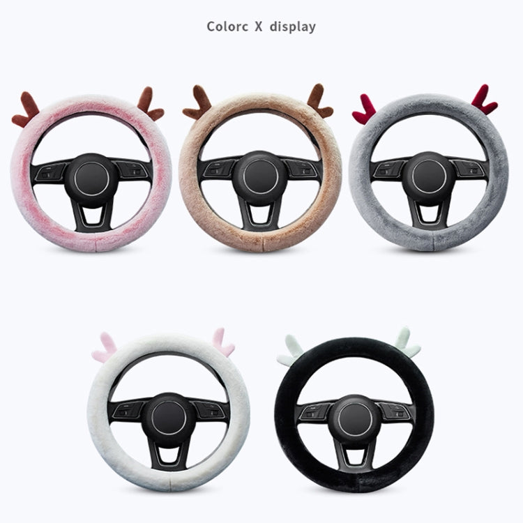 Antler Thick Plush Steering Wheel Cover, Style: O Type (Black) - Steering Wheel Accessories by PMC TechLife | Online Shopping South Africa | PMC TechLife | Buy Now Pay Later Mobicred