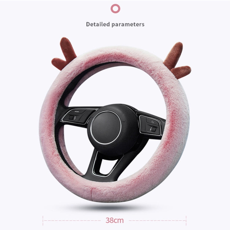 Antler Thick Plush Steering Wheel Cover, Style: D Type (White) - free shipping - PMC TechLife - Order now!