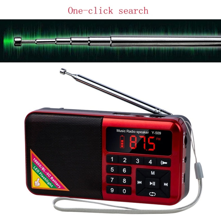 Bluetooth Card Radio Digital FM Player, Specifications: Y-509FM (No Solar Panel)(Black) - Radio Player by PMC TechLife | Online Shopping South Africa | PMC TechLife