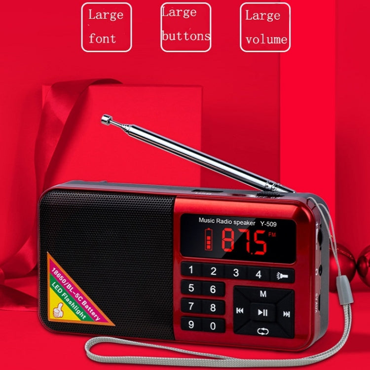 Bluetooth Card Radio Digital FM Player, Specifications: Y-509FM (No Solar Panel)(Black) - Radio Player by PMC TechLife | Online Shopping South Africa | PMC TechLife