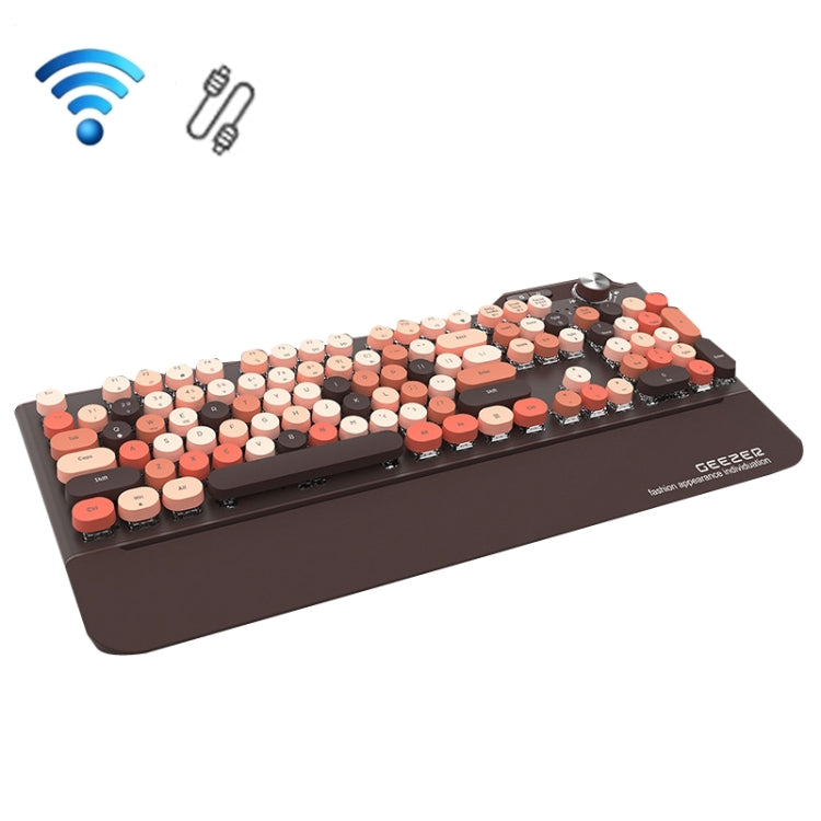 Mofii GEEZER G7 107 Keys Wired / Wireless / Bluetooth Three Mode Mechanical Keyboard, Cable Length: 1.5m(Brown) - Wireless Keyboard by Mofii | Online Shopping South Africa | PMC Jewellery | Buy Now Pay Later Mobicred