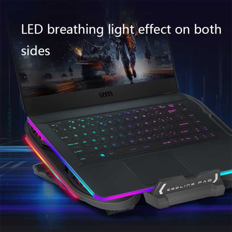 NUOXI Q6 RGB Lighting Effect Laptop Radiator with Phone Holder(Red) - free shipping - PMC Jewellery - Order now!