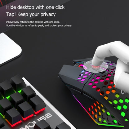 FMOUSE  X801 8 Keys 1600DPI Hollow Luminous Gaming  Office Mouse,Style: Black Wireless Rechargeable - Wireless Mice by FMOUSE | Online Shopping South Africa | PMC Jewellery | Buy Now Pay Later Mobicred