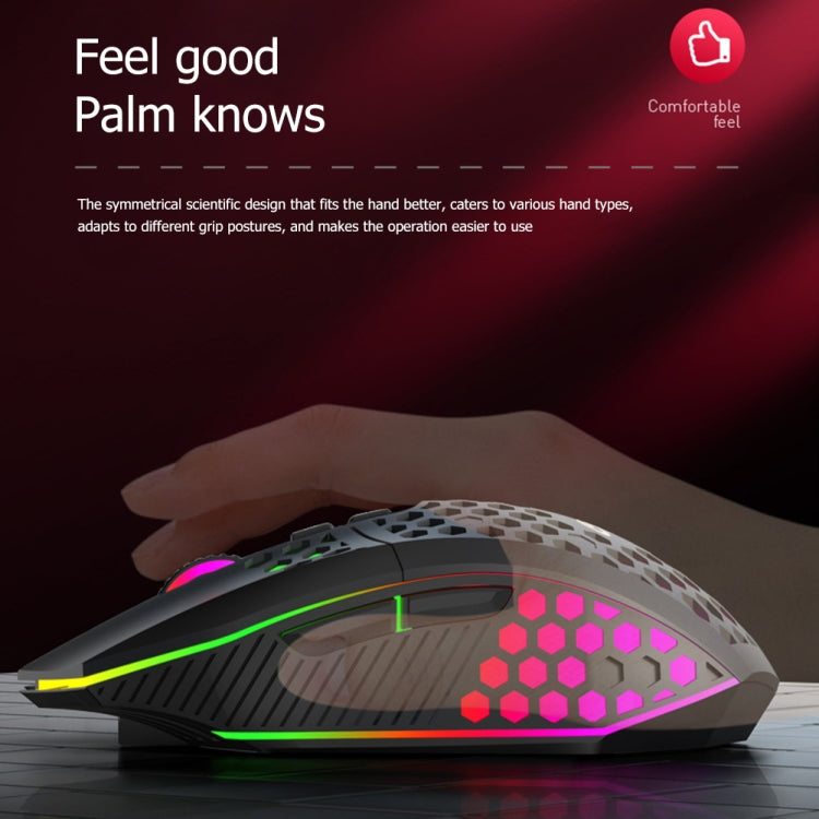 FMOUSE  X801 8 Keys 1600DPI Hollow Luminous Gaming  Office Mouse,Style: White Wireless Rechargeable - free shipping - PMC Jewellery - Order now!