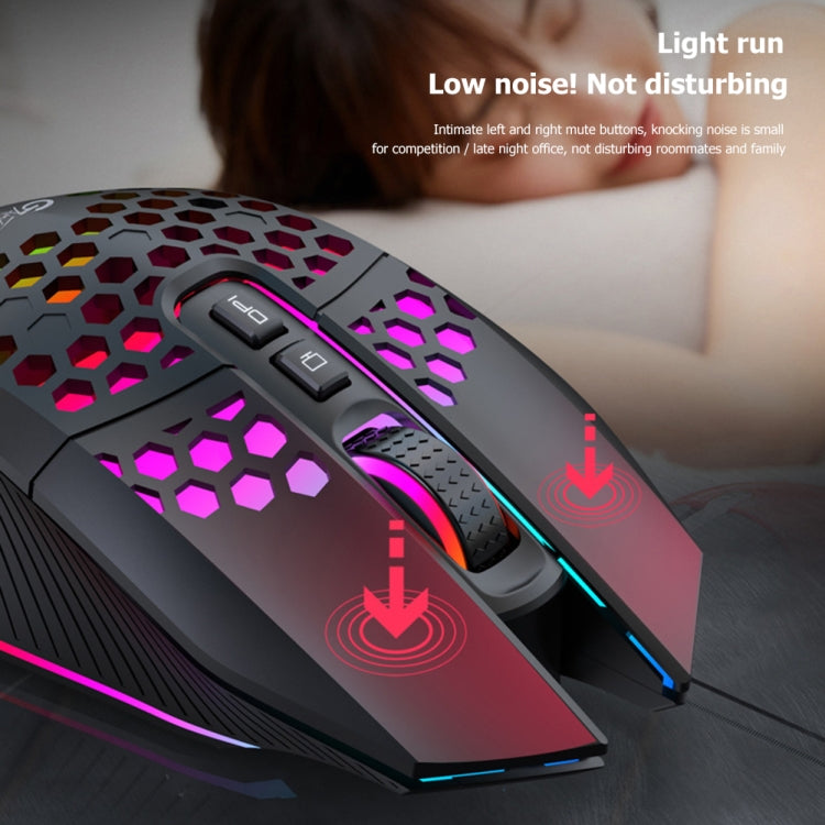 FMOUSE  X801 8 Keys 1600DPI Hollow Luminous Gaming  Office Mouse,Style: Black Wired - Wireless Mice by FMOUSE | Online Shopping South Africa | PMC Jewellery | Buy Now Pay Later Mobicred