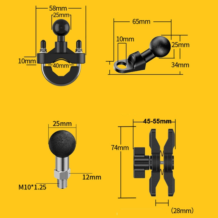 Motorcycle Bracket Crab Navigation Phone Bracket,Style： M10 Ball head - Holder by PMC Jewellery | Online Shopping South Africa | PMC Jewellery | Buy Now Pay Later Mobicred