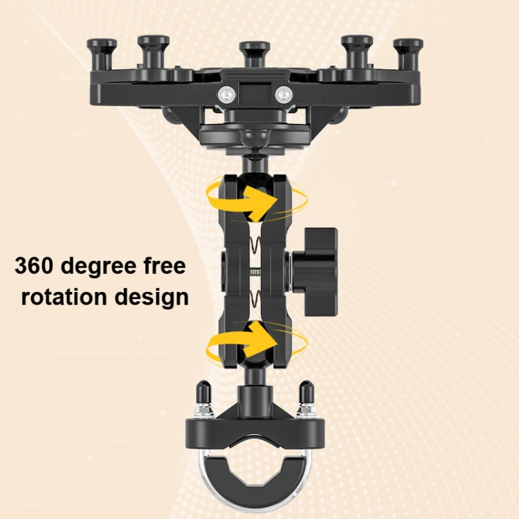 Motorcycle Bracket Crab Navigation Phone Bracket,Style： U-shaped+15W Wireless Charging - Holder by PMC Jewellery | Online Shopping South Africa | PMC Jewellery | Buy Now Pay Later Mobicred