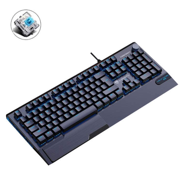 LANGTU K1000 104 Keys Wired Keyboard, Cable Length: 1.5m(Black Blue Green Shaft Ice Blue Light) - free shipping - PMC Jewellery - Order now!
