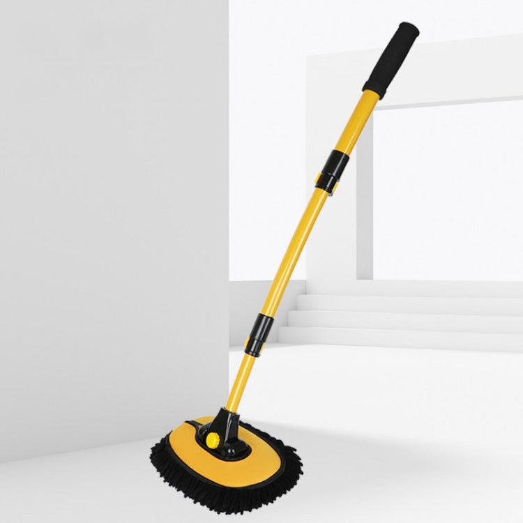 Retractable Curved Rod Soft Fur Car Wash Mop(Yellow Black) - Car washing supplies by PMC Jewellery | Online Shopping South Africa | PMC Jewellery | Buy Now Pay Later Mobicred