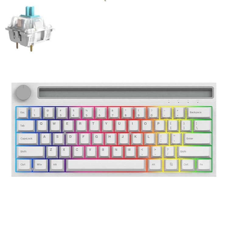 Ajazz K620T 62 Keys Bluetooth Wireless Dual Mode Mechanical Keyboard, Style: Blue Shaft (White) - Wireless Keyboard by Ajazz | Online Shopping South Africa | PMC Jewellery | Buy Now Pay Later Mobicred