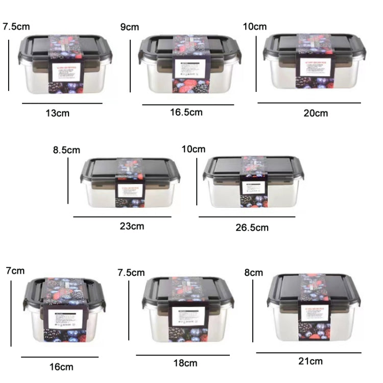 Refrigerator Refrigerated Storage Stainless Steel Airtight Crisper, Capacity: Rectangular 1000ML - Cutlery Sets by PMC Jewellery | Online Shopping South Africa | PMC Jewellery