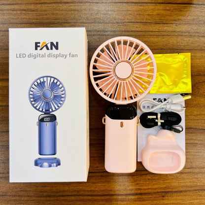 USB Handheld Digital Display Folding Aromatherapy Fan, Battery Capacity: 4000mAh(N15 Pink) - Electric Fans by PMC Jewellery | Online Shopping South Africa | PMC Jewellery | Buy Now Pay Later Mobicred