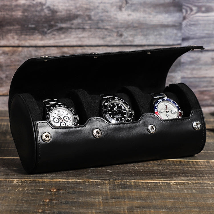 CONTACTS FAMILY Outdoor Convenient Leather Watch Storage Box(Black) - free shipping - PMC TechLife - Order now!
