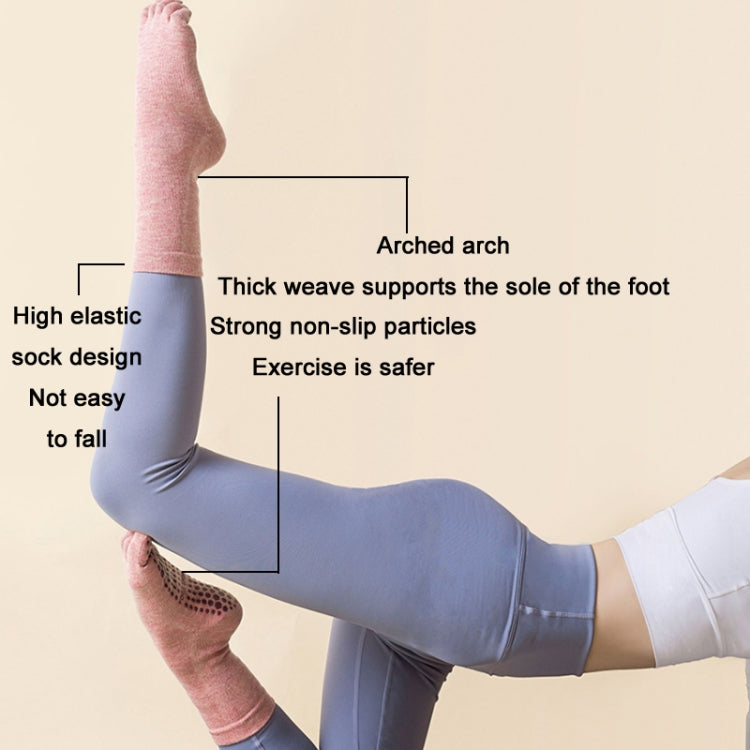 Lengthened Sweat-absorbing Non-slip Yoga Five-finger Socks, Color: Dark Gray(Free Size) - Yoga Socks & Shoes by PMC Jewellery | Online Shopping South Africa | PMC Jewellery