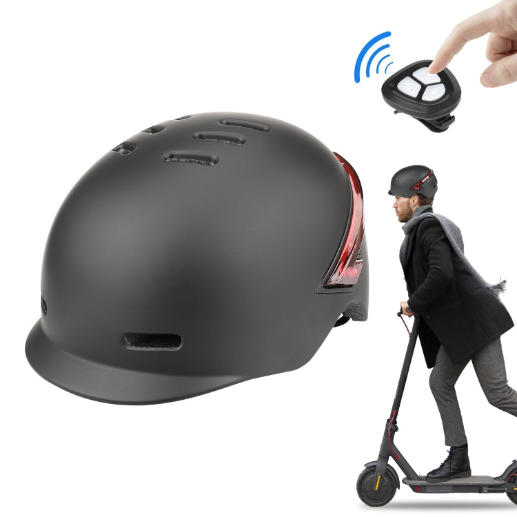 Cycling Helmet Ultralight Bicycle Helmet with Warning Light Remote Control(Black) - Protective Helmet & Masks by PMC TechLife | Online Shopping South Africa | PMC TechLife | Buy Now Pay Later Mobicred