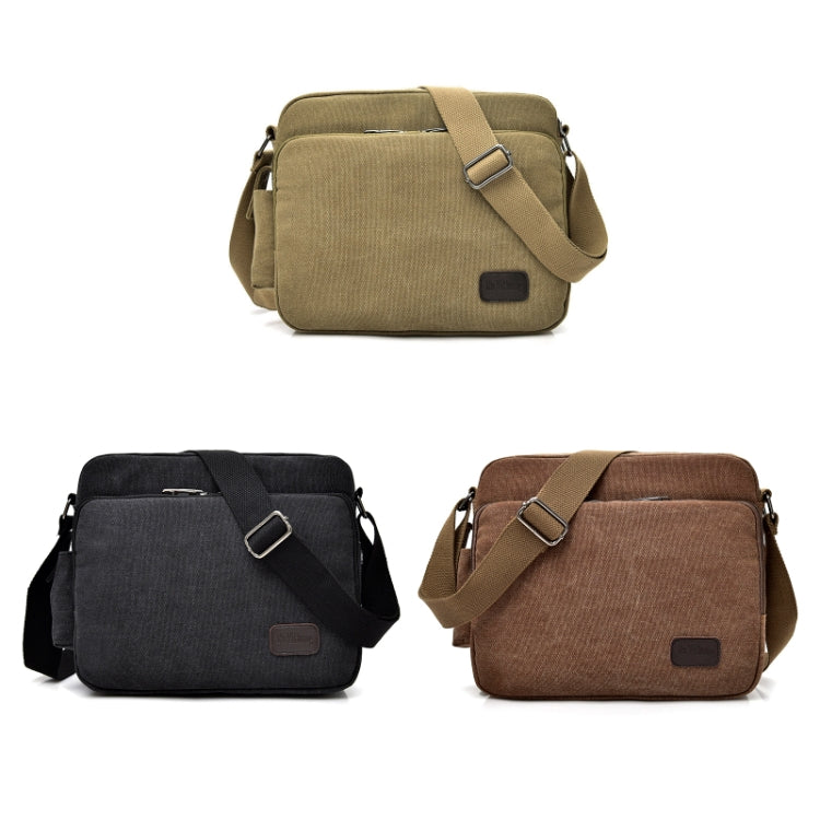 RuYiHuang Men Vintage Canvas Versatile Single-Shoulder Bag(Brown) - Single-shoulder Bags by RuYiHuang | Online Shopping South Africa | PMC Jewellery | Buy Now Pay Later Mobicred