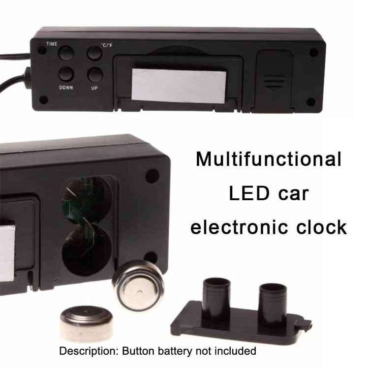 Car Inside And Outside Dual Temperature+Clock+Voltage LED Electronic Display(Orange+Blue) - free shipping - PMC TechLife - Order now!