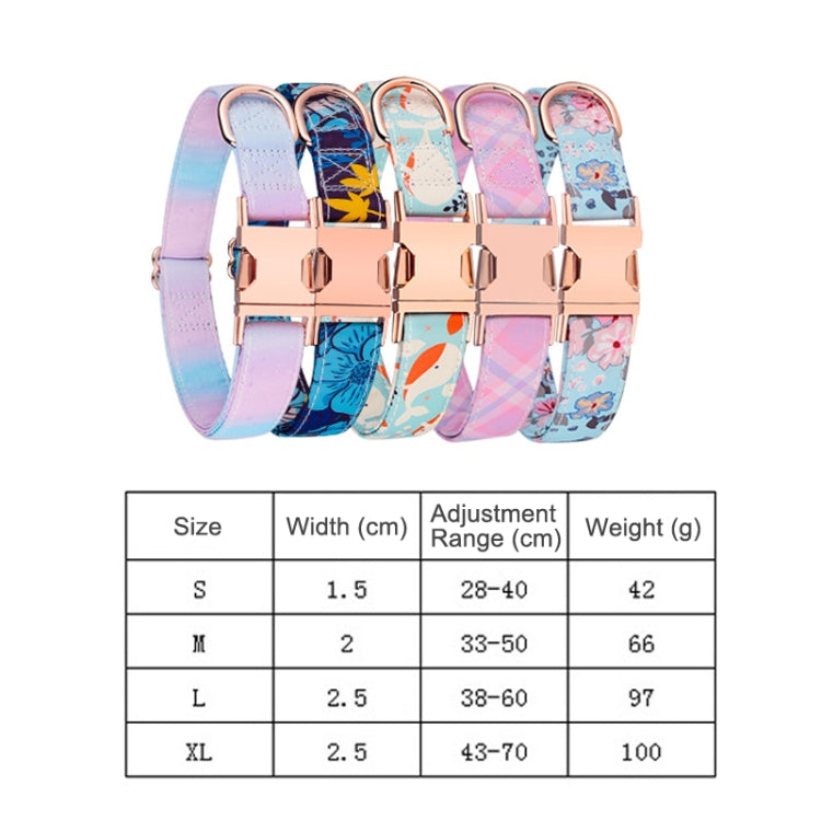 Rose Gold Buckle Pet Detachable Bow Collar, Size: XL 2.5x43-70cm(Blue Bellland) - Collars by PMC Jewellery | Online Shopping South Africa | PMC Jewellery
