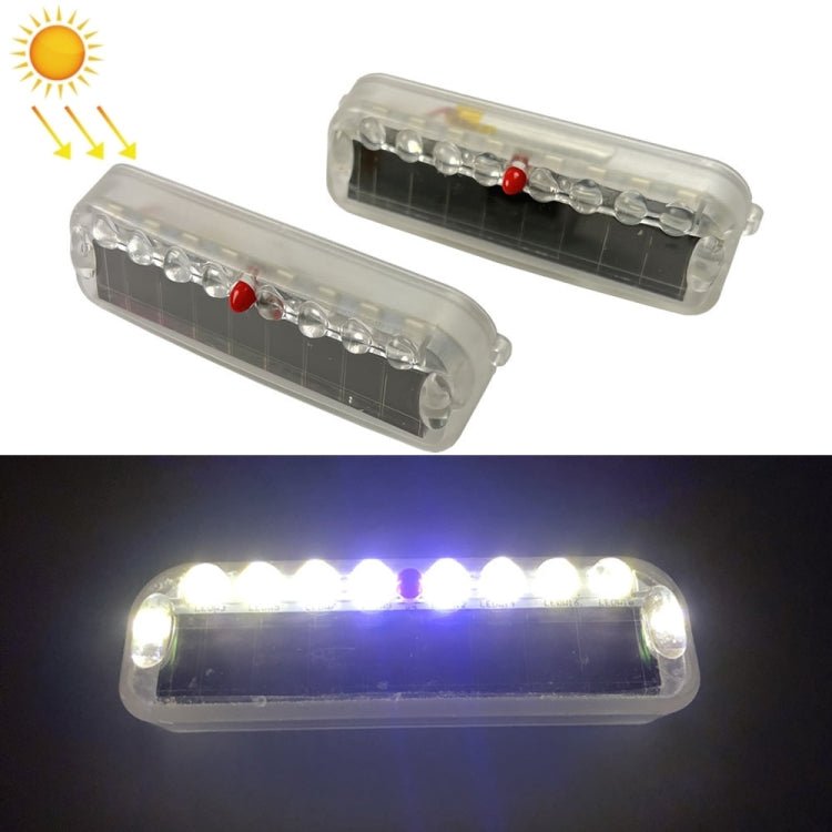 2 PCS LED Solar Decorative Night Vibration Lighting Warning strobe Lamp(White) - Warning Lights by PMC Jewellery | Online Shopping South Africa | PMC Jewellery | Buy Now Pay Later Mobicred