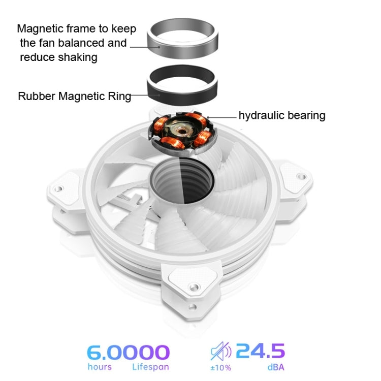 COOLMOON 12cm Infinity Lens Computer Cooling Fan PWM ARGB Chassis Cooling Fan(Black) - free shipping - PMC TechLife - Order now!