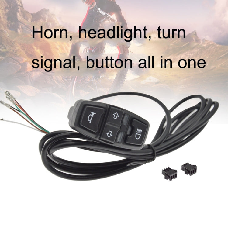 3 In 1 Switch Mountain Car Skateboard Horn Headlights Turn Switch(48V) - Electrical Instruments by PMC Jewellery | Online Shopping South Africa | PMC Jewellery | Buy Now Pay Later Mobicred