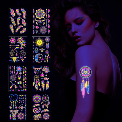 2 PCS Fluorescent Bronzing Waterproof Tattoo Stickers(JYG-004) - Sticker by PMC Jewellery | Online Shopping South Africa | PMC Jewellery