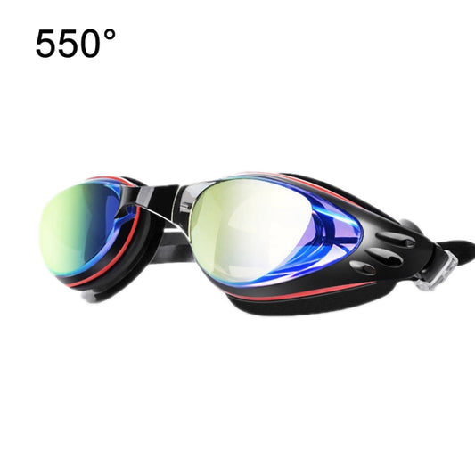 WAVE Electroplating HD Anti-fog Myopia Swimming Glasses, Color: Red Black 550 degree - Swimming Glasses by WAVE | Online Shopping South Africa | PMC Jewellery | Buy Now Pay Later Mobicred