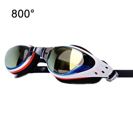 WAVE Electroplating HD Anti-fog Myopia Swimming Glasses, Color: Blue Black 800 Degree - Swimming Glasses by WAVE | Online Shopping South Africa | PMC Jewellery | Buy Now Pay Later Mobicred