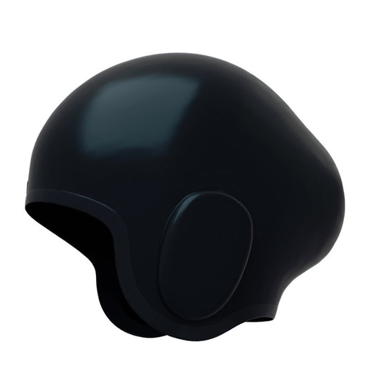 WAVE Waterproof Solid Color Ear Guard Silicone Swimming Cap, Color: Long Hair Black - Swimming Caps by WAVE | Online Shopping South Africa | PMC Jewellery | Buy Now Pay Later Mobicred