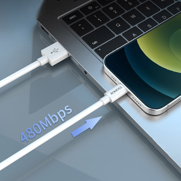 ROMOSS CB12 2.4A Mobile Phone USB Charging Data Cable for iPhone, Length: 1m - Normal Style Cable by ROMOSS | Online Shopping South Africa | PMC Jewellery | Buy Now Pay Later Mobicred