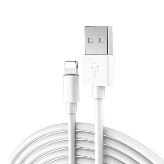 ROMOSS CB12 2.4A Mobile Phone USB Charging Data Cable for iPhone, Length: 2m - Normal Style Cable by ROMOSS | Online Shopping South Africa | PMC Jewellery | Buy Now Pay Later Mobicred