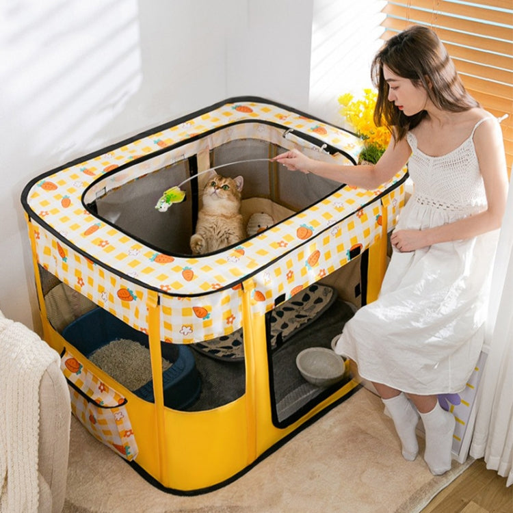 Rectangular Foldable Pet Fence Dog and Cat Litter Pet Delivery Room M(Blue Panda) - Beds by PMC TechLife | Online Shopping South Africa | PMC TechLife | Buy Now Pay Later Mobicred
