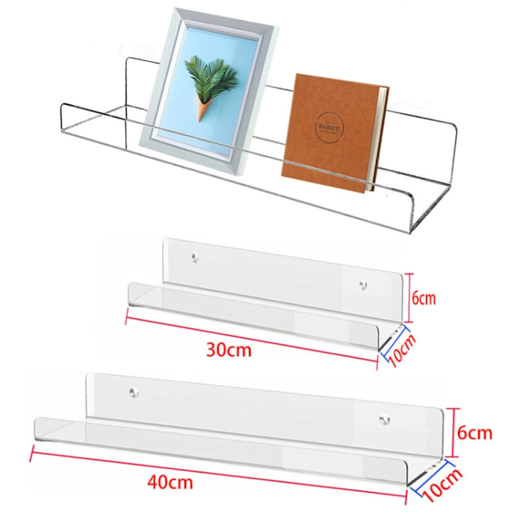 Home Kitchen Office Books Wall Mounted Acrylic Shelf, Specification: 40x10x6cm - Shelf & Hooks by PMC TechLife | Online Shopping South Africa | PMC TechLife
