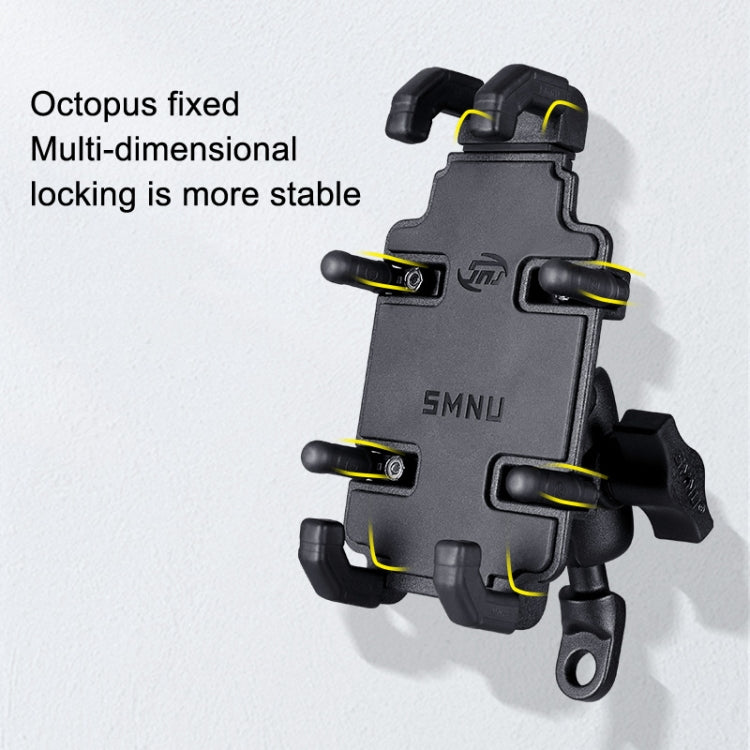 SMNU SM008 Motorcycle Aluminum Alloy Polyclaw Phone Bracket(U-type Handlebar Installation) - Holder by SMNU | Online Shopping South Africa | PMC Jewellery | Buy Now Pay Later Mobicred