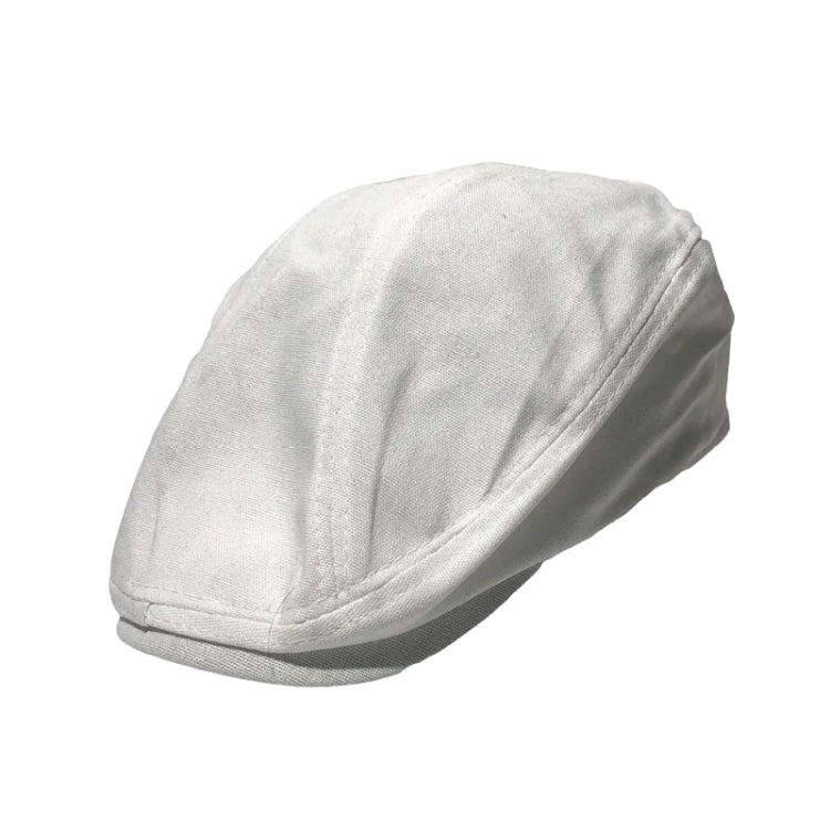 Retro Forward Cap Linen Cap Spring And Summer Beret(White) - Peaked Cap by PMC Jewellery | Online Shopping South Africa | PMC Jewellery