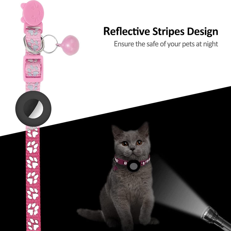 Pet Cat Reflective Collar with Bell for Airtag Tracker(Pink) - Pet Series by PMC Jewellery | Online Shopping South Africa | PMC Jewellery