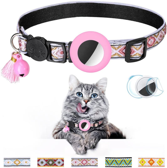 Pet Colored Bell Tassel Collar for Airtag Tracker(Pink) - Pet Series by PMC Jewellery | Online Shopping South Africa | PMC Jewellery