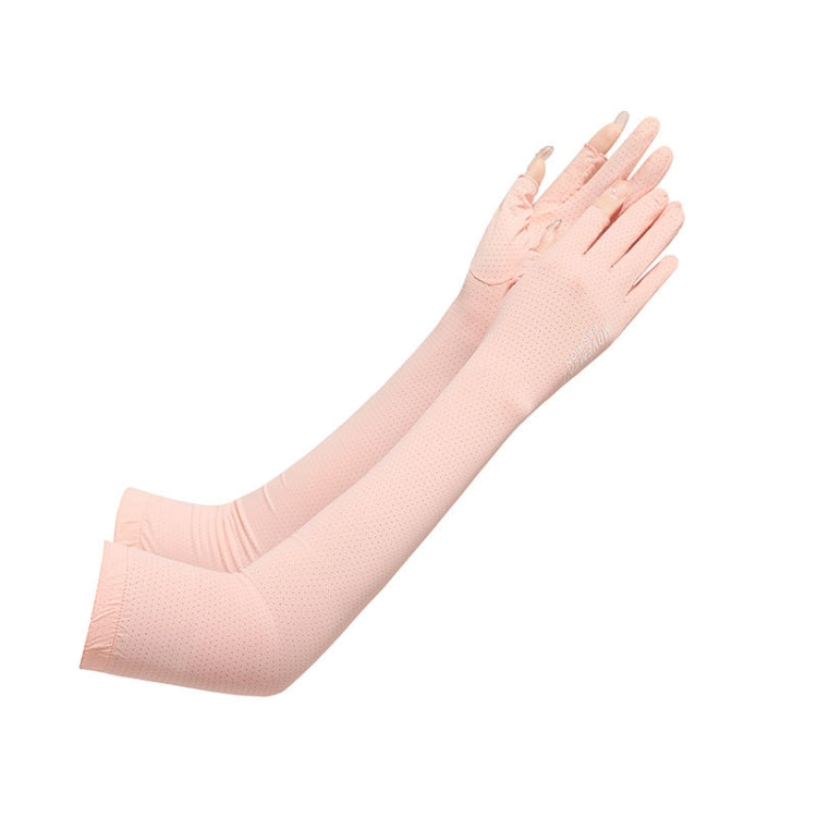 1 Pair Summer Icy Sleeves Driving Sunscreen Arm Guards Anti-UV Ice Silk Gloves, Size: One Code(Pink) - Cuff by PMC Jewellery | Online Shopping South Africa | PMC Jewellery