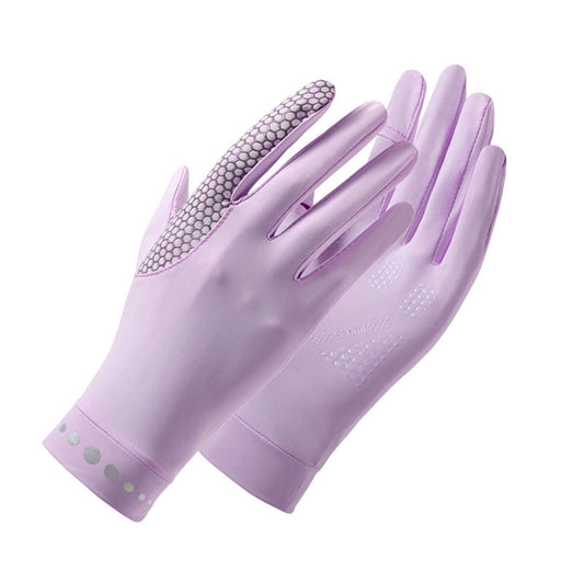 1 Pair XC-14 Riding Driving Sunscreen Anti-UV Fingerless Ice Silk Gloves, Style: Honeycomb (Purple) - Safety Gloves by PMC Jewellery | Online Shopping South Africa | PMC Jewellery | Buy Now Pay Later Mobicred