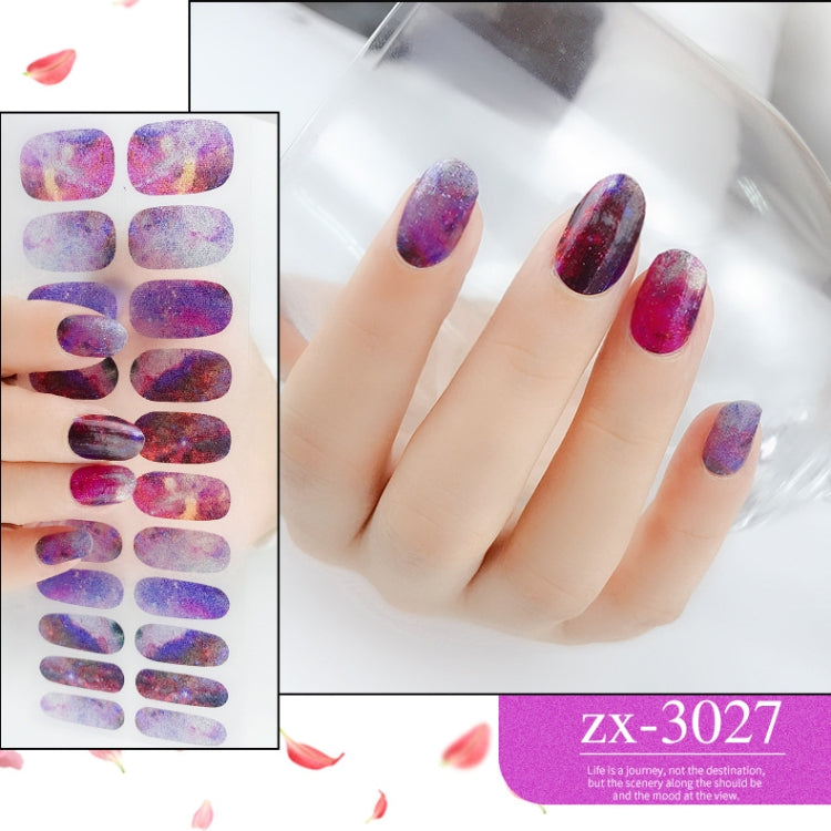 22 Fingers Shiny Onion Powder Starry Waterproof Nail Sticker(ZX-3027) - Nail Stickers by PMC Jewellery | Online Shopping South Africa | PMC Jewellery | Buy Now Pay Later Mobicred