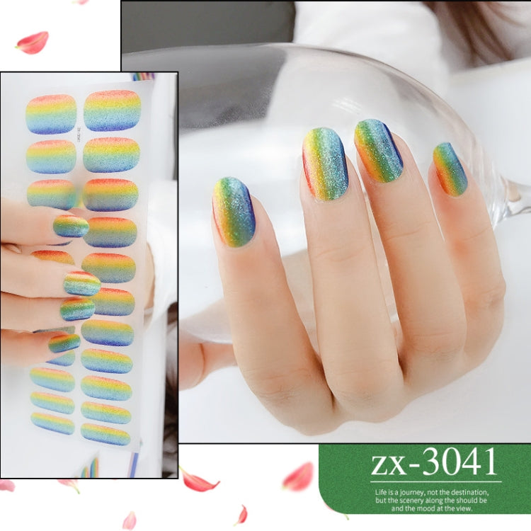 22 Fingers Shiny Onion Powder Starry Waterproof Nail Sticker(ZX-3041) - Nail Stickers by PMC Jewellery | Online Shopping South Africa | PMC Jewellery | Buy Now Pay Later Mobicred