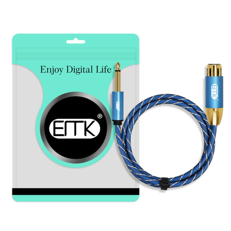 EMK KN603 2Pin 6.5mm Canon Line Balanced Audio Microphone Line,Cable Length: 3m(Blue) - Microphone Audio Cable & Connector by EMK | Online Shopping South Africa | PMC Jewellery | Buy Now Pay Later Mobicred