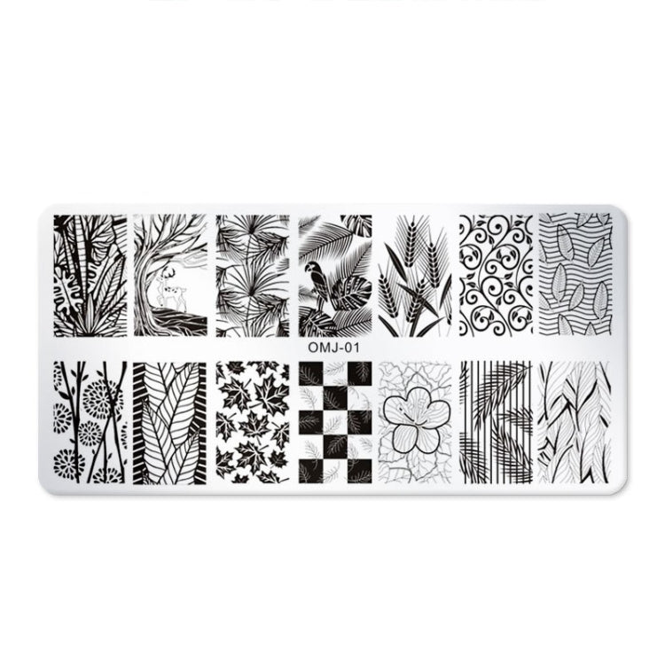 5 PCS Square Nail Art Print Template Nail Accessories(OMJ-01) - Nail Art Equipment by PMC Jewellery | Online Shopping South Africa | PMC Jewellery | Buy Now Pay Later Mobicred