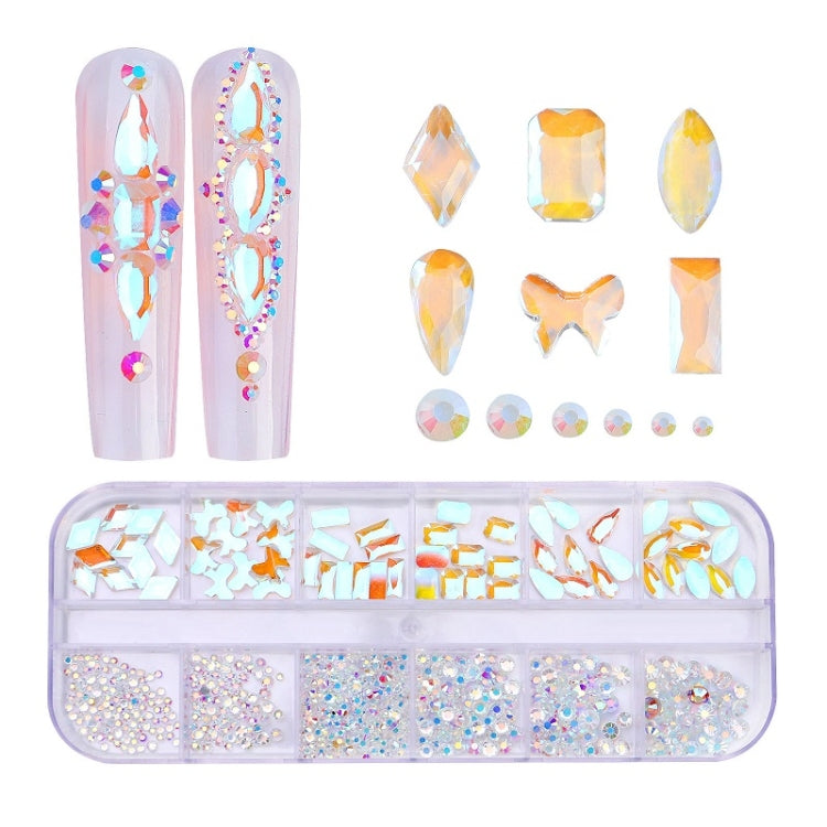 12 Grid Flat Bottom Shaped Nail Rhinestones Nail Decoration, Specification: 05 - Nail Stickers by PMC Jewellery | Online Shopping South Africa | PMC Jewellery | Buy Now Pay Later Mobicred