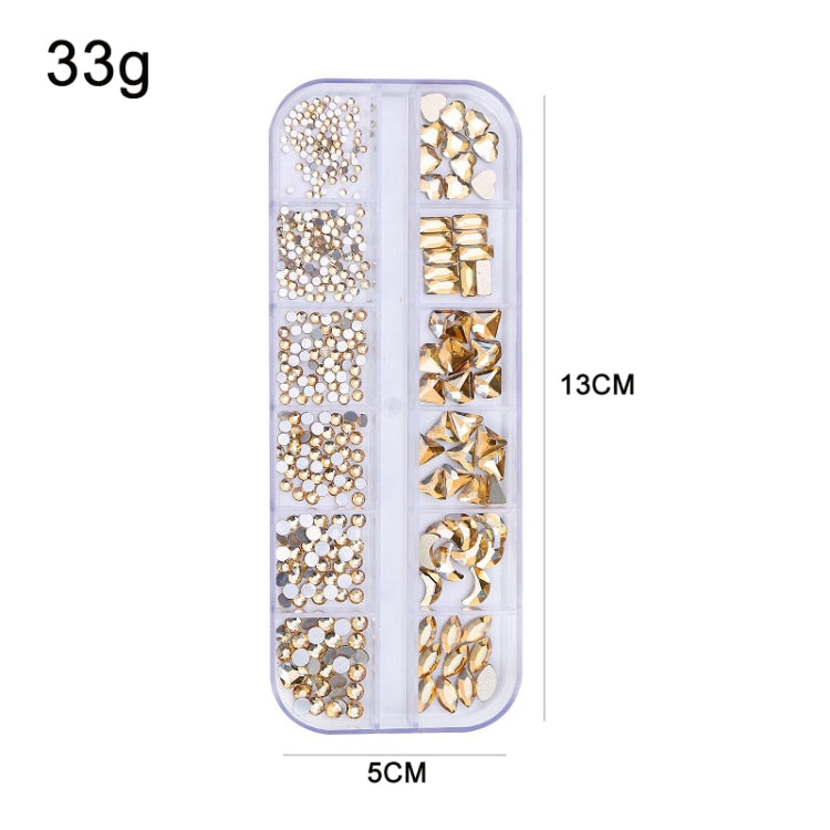 12 Grid Flat Bottom Shaped Nail Rhinestones Nail Decoration, Specification: 10 - Nail Stickers by PMC Jewellery | Online Shopping South Africa | PMC Jewellery | Buy Now Pay Later Mobicred