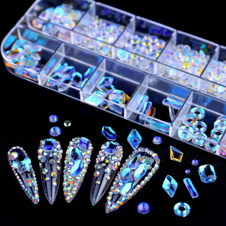 12 Grid Flat Bottom Shaped Nail Rhinestones Nail Decoration, Specification: 20 - Nail Stickers by PMC Jewellery | Online Shopping South Africa | PMC Jewellery | Buy Now Pay Later Mobicred