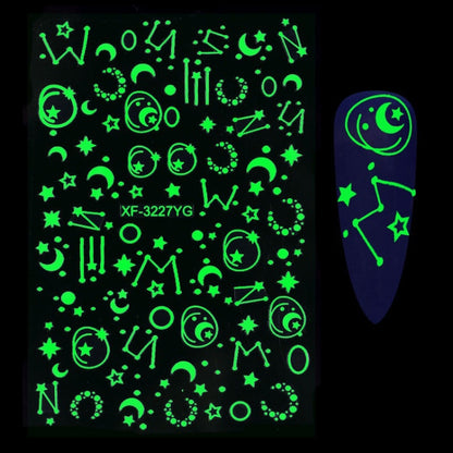 5 PCS TZ0290 Halloween Party Luminous Nail Stickers(01) - Nail Stickers by PMC Jewellery | Online Shopping South Africa | PMC Jewellery | Buy Now Pay Later Mobicred