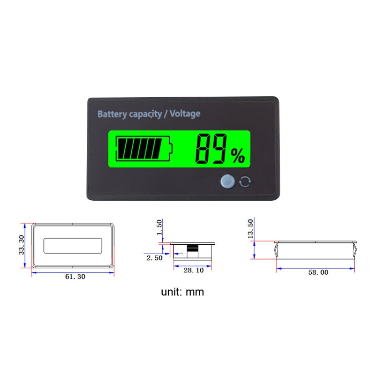 L6133 LCD Electric Motorcycle Power Display, Style: Button Front Green Backlight - Electrical Instruments by PMC TechLife | Online Shopping South Africa | PMC TechLife | Buy Now Pay Later Mobicred
